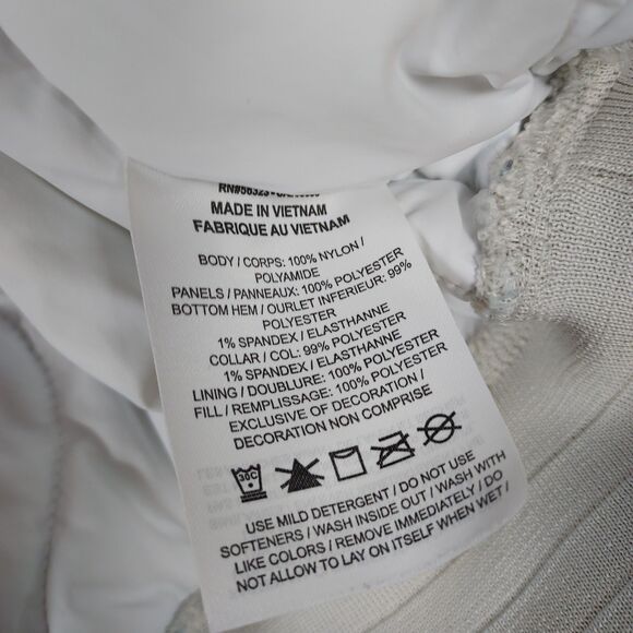 Nike Sportswear Bomber Jacket Small Beige Black White Checkered Sleeve BV4532-07 - Picture 10 of 12